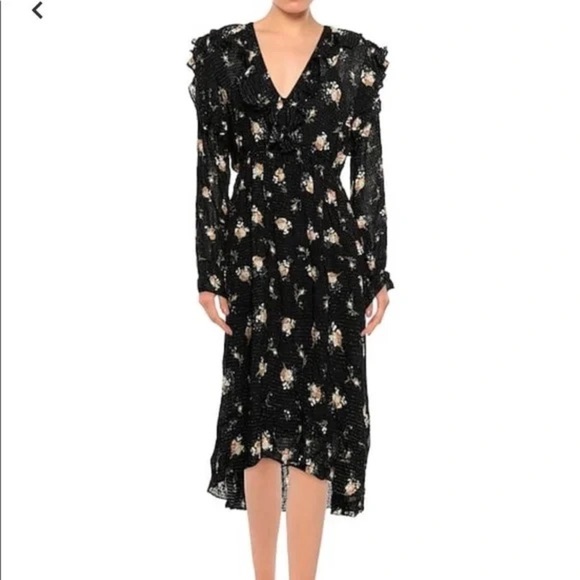Maje Dresses & Skirts - Maje Black and White Asymmetrical Ruffled Sundress